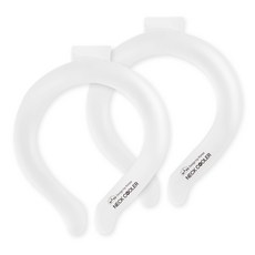 DIYOU 冷卻環 夏季頸圈 PCM材質 自然冷卻 頸套 涼感圍巾 成人款 白色 2 x 18 cm, 2個