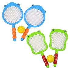 動物安全球拍 4入 + 軟球 2入 羽毛球玩具組, 隨機出貨