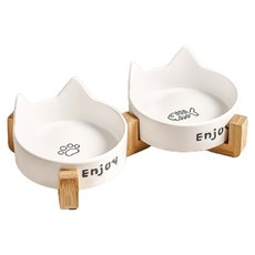 Lanboer 寵物 EnjoyCat 陶瓷碗 23.5 x 14 x 4.5 cm, 1個, 白色