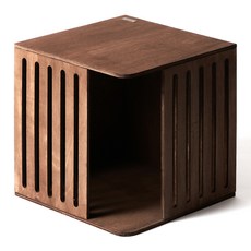 kmmmmm 貓咪格柵型木製手工躲貓貓屋, 1個, 新紫檀木色