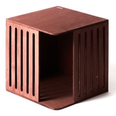 kmmmmm 貓咪格柵型木製手工躲貓貓屋, 1個, 巧克力棕