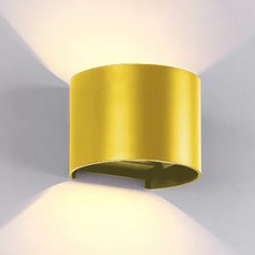 데이온 LED 모던 실내외 양방향 빛각도 조절 스틸링 벽등 전구색 8W, 골드