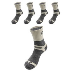 BFL 男士 Romance 登山襪 5雙組, 灰色, 1套