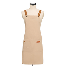 뽐스뽐스 美術 廚房 工作用 防水圍裙, 米色