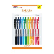斑馬 ZEBRA SARASA CLIP 按壓式鋼珠筆 10色組 0.7mm, 混合色, 1套