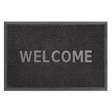 營業用防滑橡膠地板玄關入口地墊, 1個, Welcome 1 炭灰色