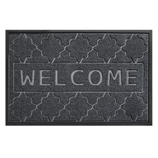 商業用防滑地板橡膠出入口玄關墊, 1個, Welcome3 炭灰色