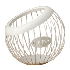 Artyhome 高級圓形咖啡膠囊收納籃 TYPE 2, 1個, 白色