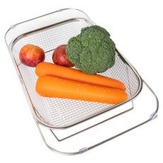 StenB 304不鏽鋼長度可調方形瀝水籃, 1個