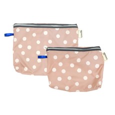 베베슈에뜨 유아용 방수 기저귀 + 도시락 파우치 세트, 브라운 도트