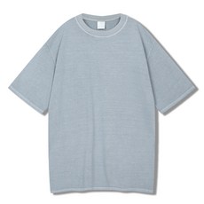 일루소 남녀공용 통기성 피그먼트 워싱 면 반팔 티셔츠