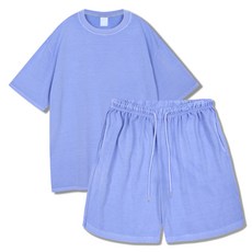 일루소 남녀공용 피그먼트 면 반팔 티셔츠 + 반바지 세트