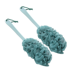 柔軟長柄沐浴刷, 1入, 綠色, 2個