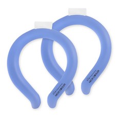 DIYOU Cold Ring 夏季涼感頸圈 PCM材質 自然冷卻 涼感圍巾 成人款 藍色 2 x 18 cm, 2個