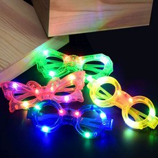 윰스 夜市 LED 派對眼鏡 4件組, 隨機出貨, 1套