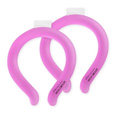 DIYOU Coldring PCM材質 自然冷卻 冰感頸圈 成人用 粉紅色 2 x 18 cm, 2個