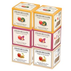 FRAIS BELLON 韓國產水果泥6入組, 綜合口味(蘋果地瓜, 蘋果南瓜, 水果燕麥), 1套