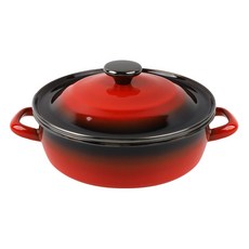 ELO 電磁爐IH 紅色琺瑯 限量版 燉鍋, 1個, 24cm, 紅色琺瑯限量版燉鍋 24cm