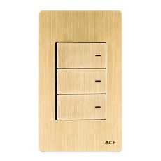 元夏 Ace Palette 單切開關 3開 金色, 1個