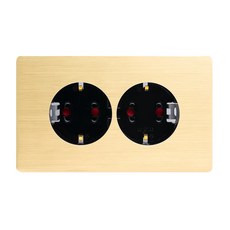 Wonha Ace Palette 嵌入式插座 2孔 橫式 金色, 1個