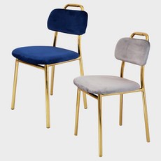 GMF 릴리안 인테리어 디자인 골드 카페 식탁 의자 2종 세트, 네이비, 그레이, 1세트