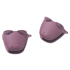 Kitchen Factory 鱷魚造型矽膠隔熱手套, 酒紅色, 2入