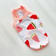 쥬비코 강아지 쿨링 메쉬 슬리브리스 티셔츠, 수박, 1개
