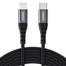 Choetech Type C-Lightning 8pin iPhone快速充電線 100W, 1個, 3m, 黑色