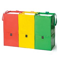 O'lbia 長版多功能購物籃 3件組 8466, 綠色, 紅色, 黃色