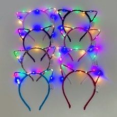 gelluna LED貓咪燈光派對活動節日慶祝髮箍 8種組 LG-04, 混色, 1組