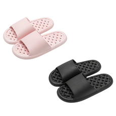 써뉴즈 미끄럼방지 물빠짐 욕실화 2종 세트, 핑크, 블랙, 1개