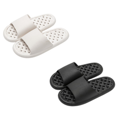 써뉴즈 미끄럼방지 물빠짐 욕실화 2종 세트, 화이트, 블랙, 1개