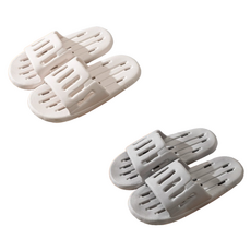 Sunuse 防滑排水浴室拖鞋 2件組, 白色, 灰色, 1個