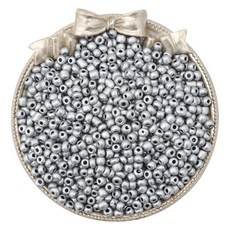 Allode 素色多彩圓珠 DIY串珠 3mm 1000入, 39 銀色, 2個