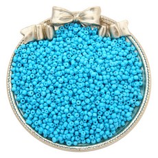 Allode 素色多彩圓珠 DIY串珠 3mm 1000入, 22 湖藍色, 2個