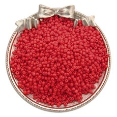 Allode 素色多彩圓珠 DIY串珠 3mm 1000入, 03 紅色, 2個