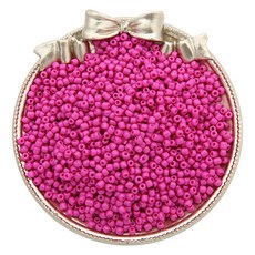 Allode 素色多彩圓珠 DIY串珠 3mm 1000入, 25 玫瑰紅色, 2個