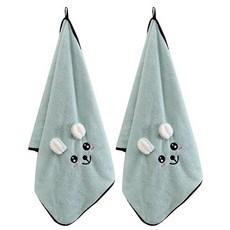 Sonio 柔軟可愛兔子毛巾 35 x 75 cm, 01 綠色, 2個