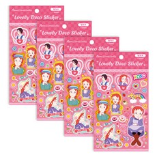 빨강머리앤 러블리 데코스티커, 팝핑크, 4개