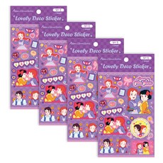 빨강머리앤 러블리 데코스티커, 팝퍼플, 4개