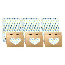 디자인 하트 포인트 편지지 12p + 봉투 6p 세트, 큐티피쉬, 1세트