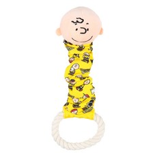 PEANUTS by SCHULZ 狗狗拉扯嘎吱繩結玩具, 1個, 黃色