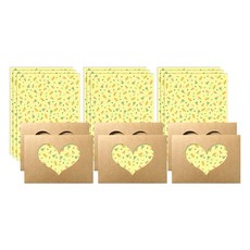 디자인 하트 포인트 편지지 12p + 봉투 6p 세트, 로멘틱플라워, 1세트