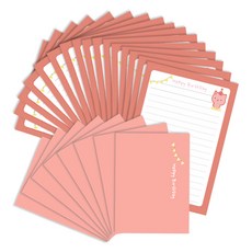 큐티애니멀 편지지 16p + 봉투 8p 세트, 가랜드생일축하, 1세트