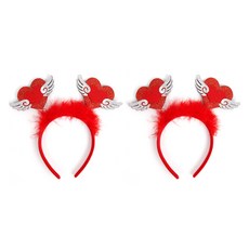Allode 紅色愛心節慶派對道具髮箍, 06 愛心翅膀, 2個