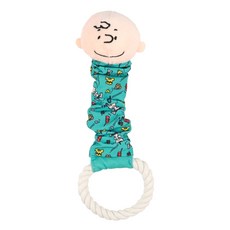 PEANUTS by SCHULZ Paris Dog 狗狗拉扯嘎吱繩結玩具, 1個, 薄荷色