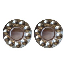 코히모 알루미늄 물감이 스며들지 않는 원형 미술용 파레트 4W267, 10칸, 2개