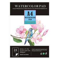 코히모 전문가용 수채화 제본 스케치북 4W265 200g, A4, 24매, 1개