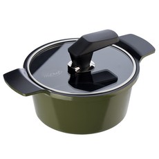 DORCO 多可樂客 電磁爐適用My Chef Essay系列附蓋雙耳鍋, 1個, 20cm, 橄欖綠