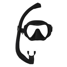 Mood Spoon 探險呼吸管 自由潛水呼吸管裝備 潛水面鏡, 黑色